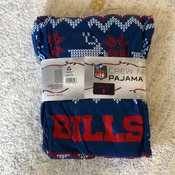 NWT NFL Buffalo Bills Ugly Sweater Print Pajamas - Picture 4 of 7